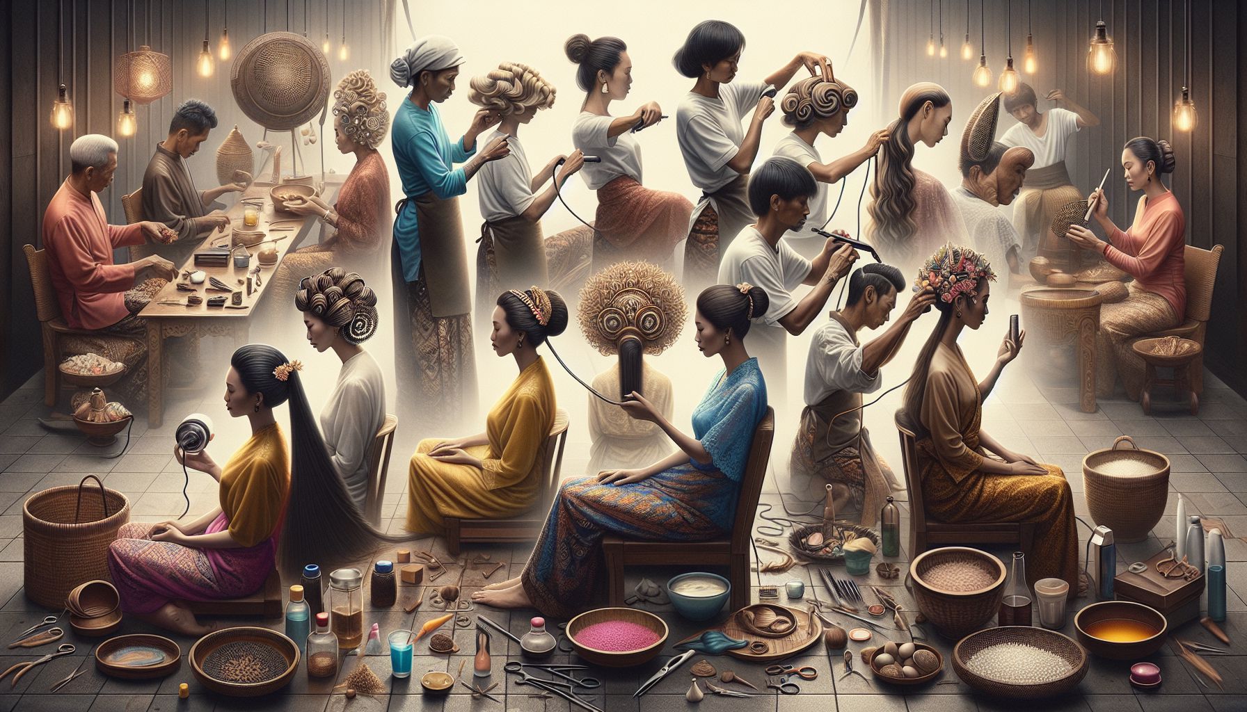 Rambut di Indonesia: Pemanasan dan Fotografi Gaya Rambut Tradisional dan Kontemporer